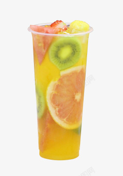 柠檬猕猴桃水果多多的水果茶高清图片