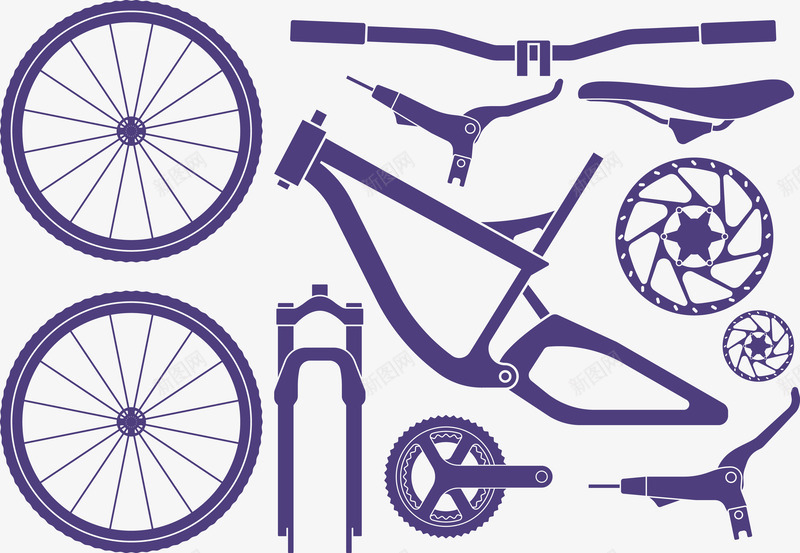 卡通自行车零件png免抠素材_新图网 https://ixintu.com 单车 卡通自行车 自行车 自行车手绘 自行车矢量 轮胎 零件 非机动车