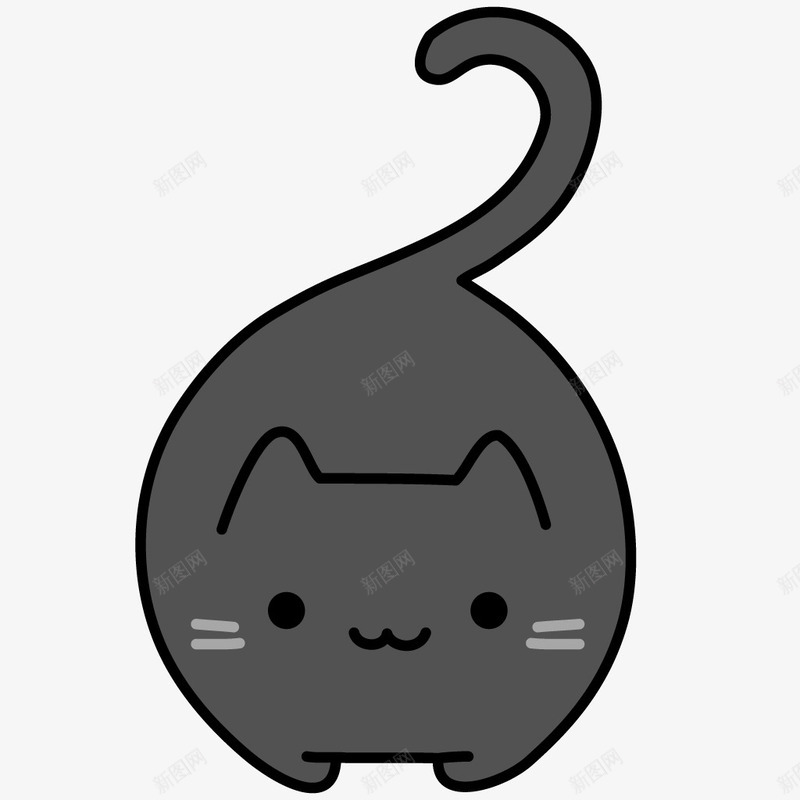 灰色猫咪png免抠素材_新图网 https://ixintu.com 一只 卡通 可爱 嘴巴 尾巴 手绘 猫咪 眼睛