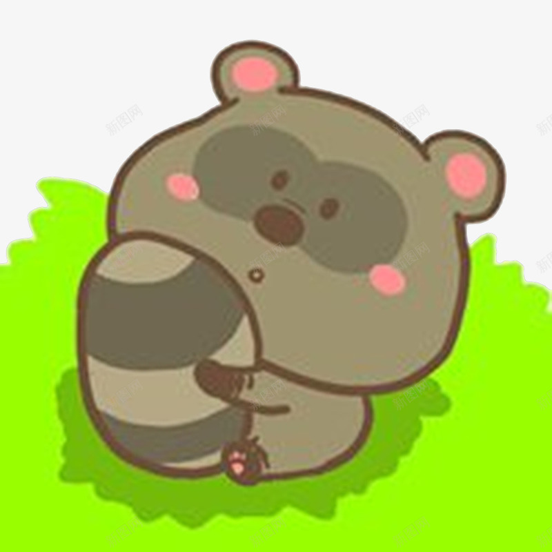 灰色的小熊png免抠素材_新图网 https://ixintu.com QQ头像 卡通形象 可爱 绿色的草坪
