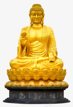 金色释迦牟尼佛坐像素材