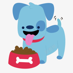 蓝色食物蓝色宠物狗矢量图高清图片