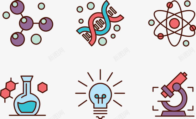 苯环生命科学卡通图标图标