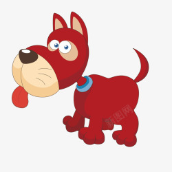 伸舌头小狗红色伸舌头小狗高清图片