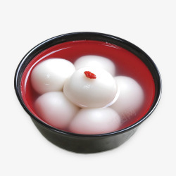 白色的丸子一碗热汤圆高清图片