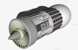 飞机涡轮3D效果图素材