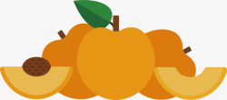 清新果核橙色李子矢量图高清图片