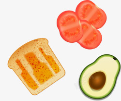 牛油果面包手绘营养早餐矢量图高清图片