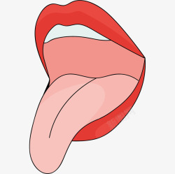 伸出舌头动作简图素材