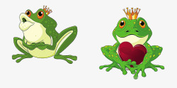 爱心青蛙卡通青蛙情侣高清图片