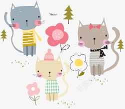 国学课本插画猫高清图片