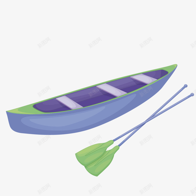 蓝色小船和船桨手绘图png免抠素材_新图网 https://ixintu.com 划船 大河 小舟 手绘图 海水 船桨 蓝色小船