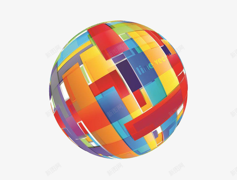 彩色立体球形向量png免抠素材_新图网 https://ixintu.com 彩色球 球 科技 立体球 网络