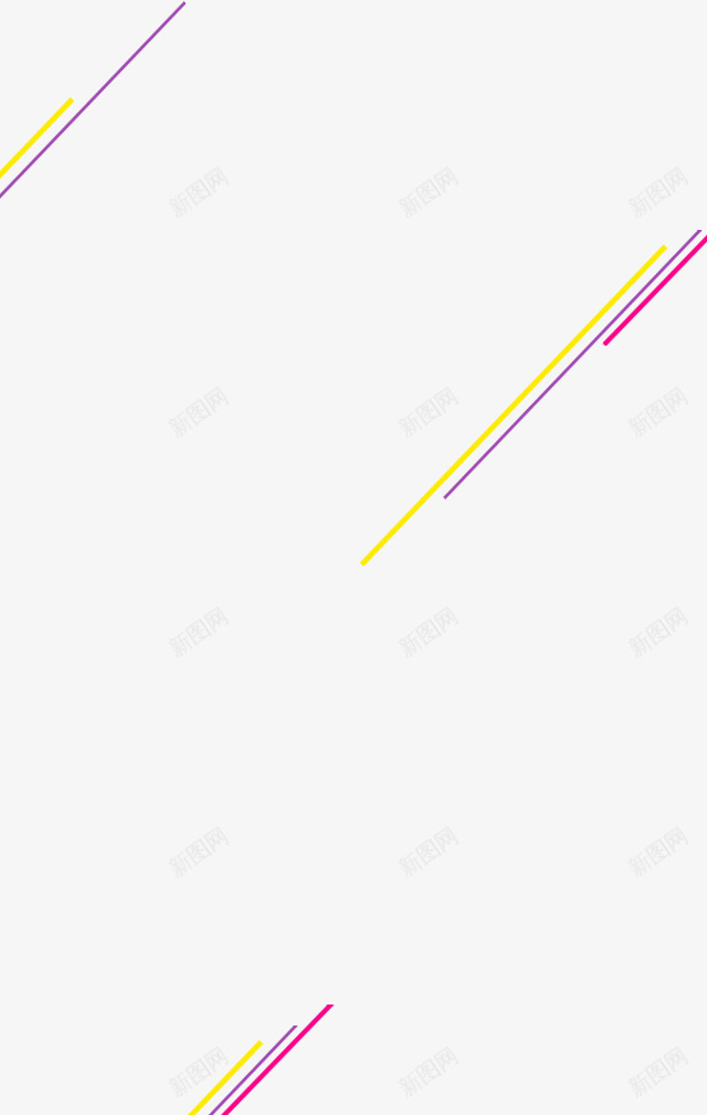 黄紫粉线条装饰png免抠素材_新图网 https://ixintu.com 粉线 装饰