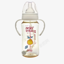 新生儿宽口玻璃奶瓶爱得利ppsu婴儿奶瓶高清图片