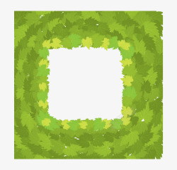 绿色春季树叶框架素材