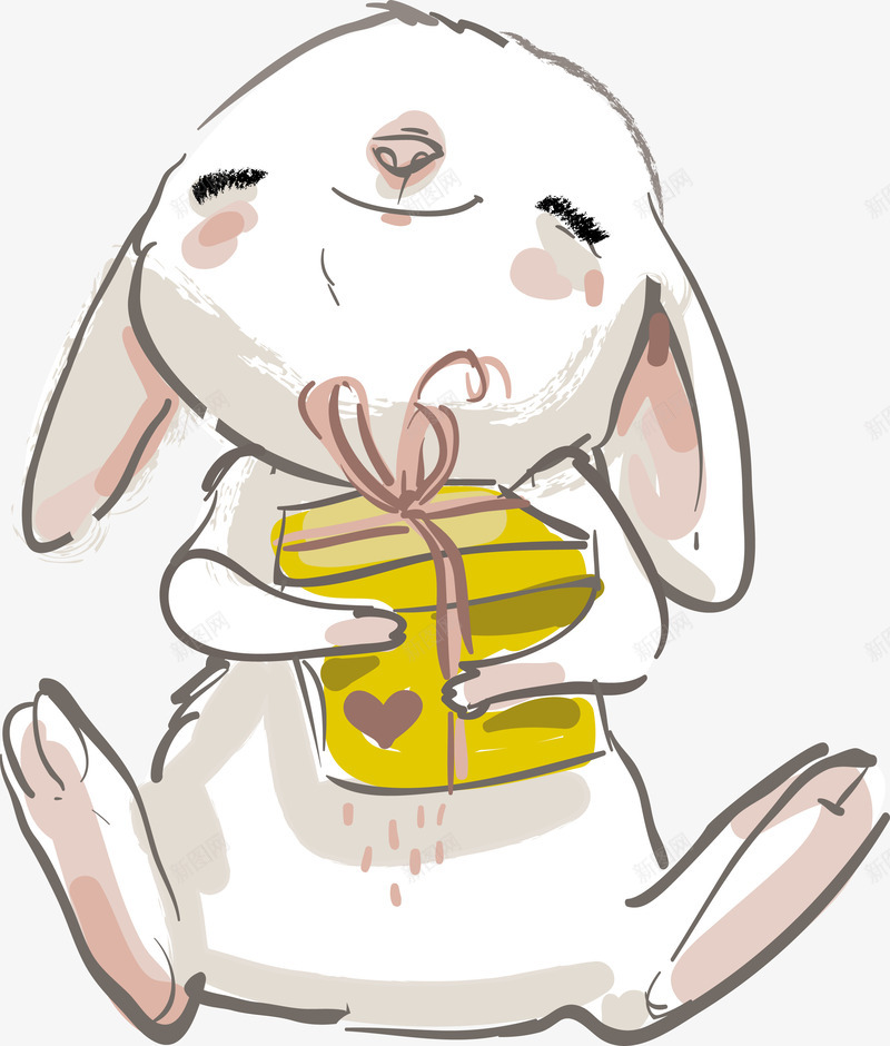 一只开心的小兔子png免抠素材_新图网 https://ixintu.com 一只 兔子简笔画 小兔子 开心 手绘