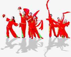 中国红广场舞队庆国庆素材