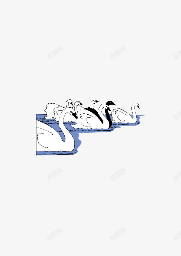 湖面上的天鹅png免抠素材_新图网 https://ixintu.com 卡通手绘 天鹅 湖面 矢量素材