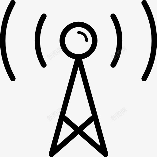 塔的信号图标png_新图网 https://ixintu.com WiFi信号 信号 技术 无线上网 无线连接 连接互联网