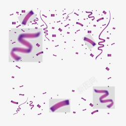 紫色漂浮的彩带氛围矢量图素材