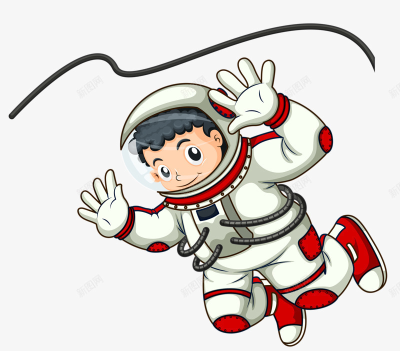 卡通手绘宇航员png免抠素材_新图网 https://ixintu.com 卡通人物 太空 宇航员 浮空