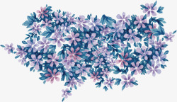 紫色水彩碎花矢量图素材