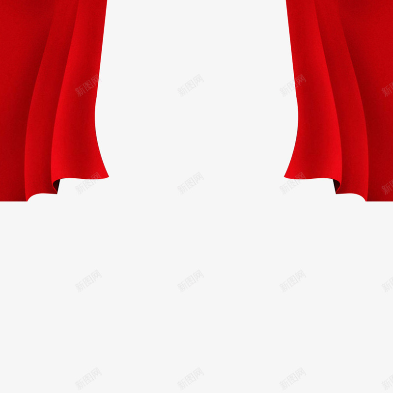 红色窗帘装饰边框png免抠素材_新图网 https://ixintu.com 窗帘 红色 装饰 边框