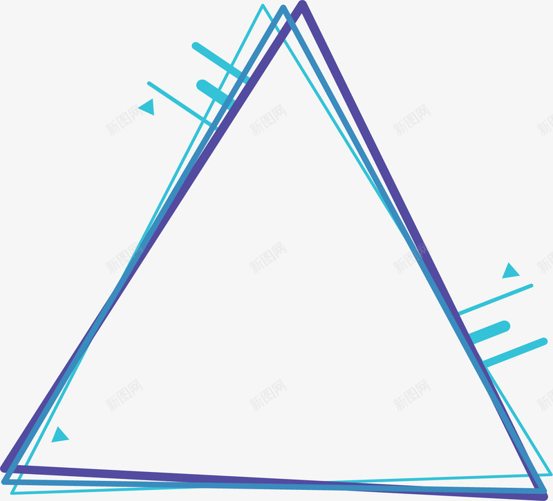 蓝色三角线性边框矢量图ai免抠素材_新图网 https://ixintu.com 三角 三角边框 矢量png 线条边框 蓝色三角 蓝色线条 矢量图