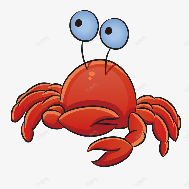 红色质感可爱海鲜螃蟹矢量图ai免抠素材_新图网 https://ixintu.com 可爱 海鲜 红色 螃蟹 质感 矢量图