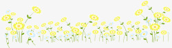 春季手绘黄色花海素材