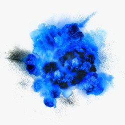 创意蓝色爆炸烟雾素材