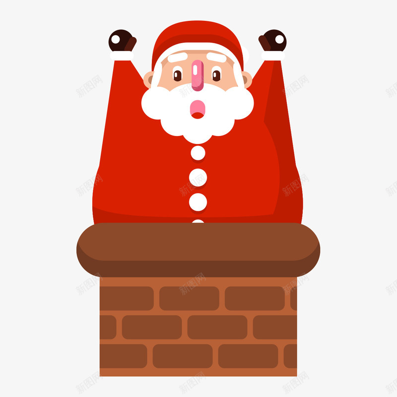 烟筒里的圣诞老人png免抠素材_新图网 https://ixintu.com png图形 圣诞老人 圣诞节 烟筒 装饰