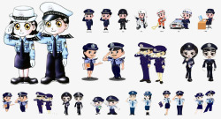 卡通公安敬礼的警察高清图片
