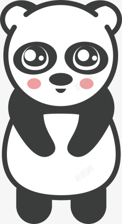 害羞小熊猫卡通可爱的小熊猫高清图片
