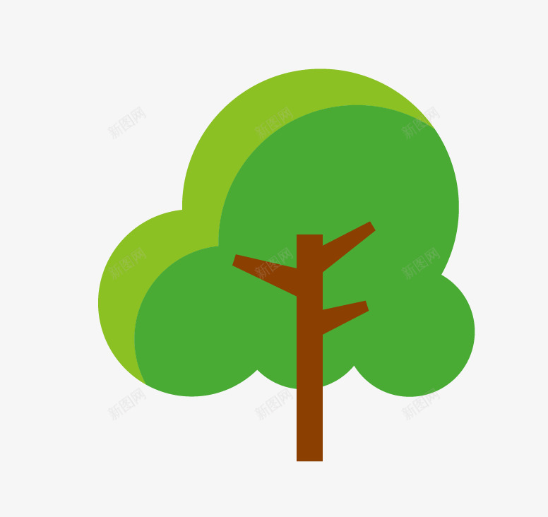 一棵小树png免抠素材_新图网 https://ixintu.com 卡通 树木 植物 简单