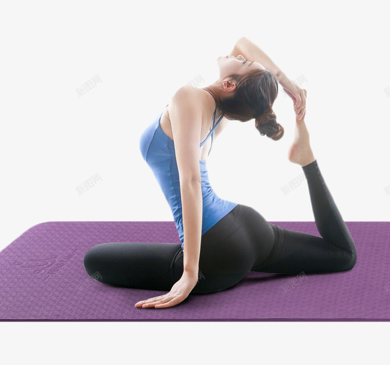 瑜伽垫png免抠素材_新图网 https://ixintu.com 健康 健身用品 悠闲 拉筋 美女弯腰 运动器材 锻炼