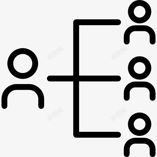 指挥链图标png_新图网 https://ixintu.com 人 方案 网络 连接棒的人