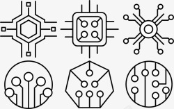 线路板电子线板电子元件图标高清图片