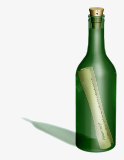 绿色漂流瓶素材