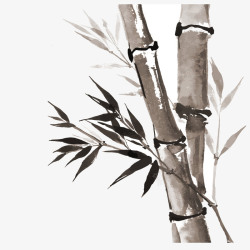 竹子黑白中国风国画水墨竹子高清图片