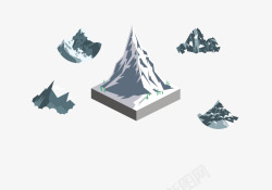 山尖冰峰矢量图素材