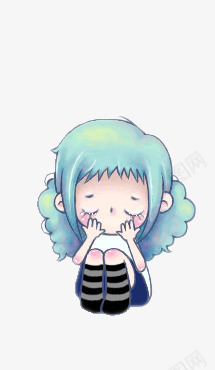 哭泣的女孩png免抠素材_新图网 https://ixintu.com 卡通 可爱 哭泣 好看