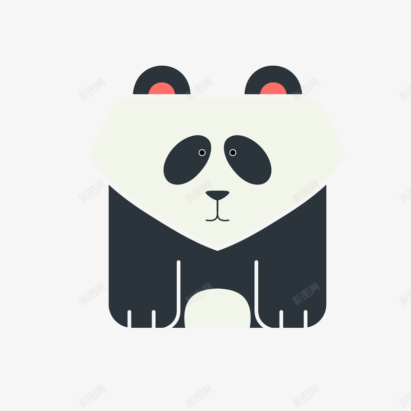 熊猫可爱创意卡通动物矢量图ai免抠素材_新图网 https://ixintu.com 创意 创新 卡通 可爱 呆萌 小动物 熊猫 特别 独特 设计感 黑白色 矢量图