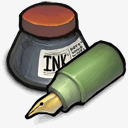 钢笔和墨水瓶图标png_新图网 https://ixintu.com 墨水瓶 笔 钢笔