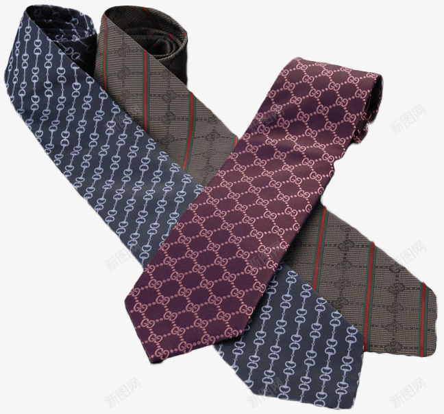 三条男士领带png免抠素材_新图网 https://ixintu.com 条纹 款式 正式 西装 配饰 领带