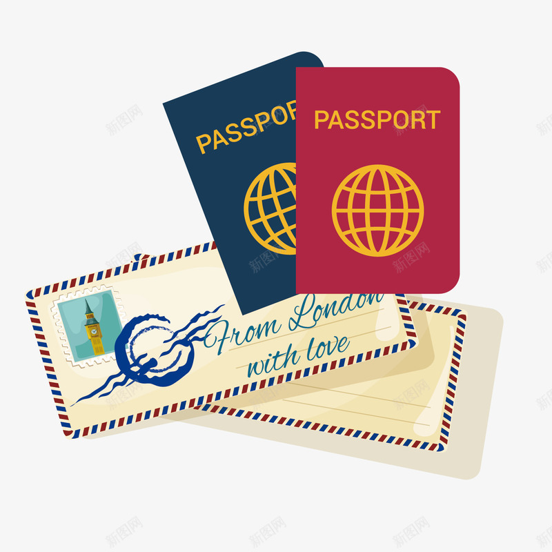 案出国护照png免抠素材_新图网 https://ixintu.com 出国 出境 图案 护照