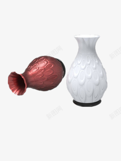 双色花瓶png免抠素材_新图网 https://ixintu.com 波纹图案 玫瑰金元素 简约 花瓶素材