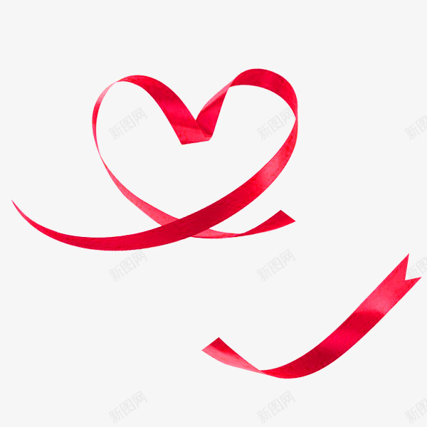 红色丝带创意爱心标志png免抠素材_新图网 https://ixintu.com 丝带 创意 标志 爱心 红色