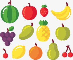 绿色菠萝手绘卡通水果高清图片